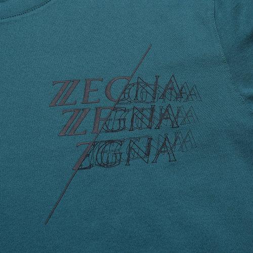 Z ZEGNA/杰尼亚 男士短袖T恤 男士Z ZEGNA标识印花棉质圆领短袖T恤 VY372 ZZ630I 商品图8