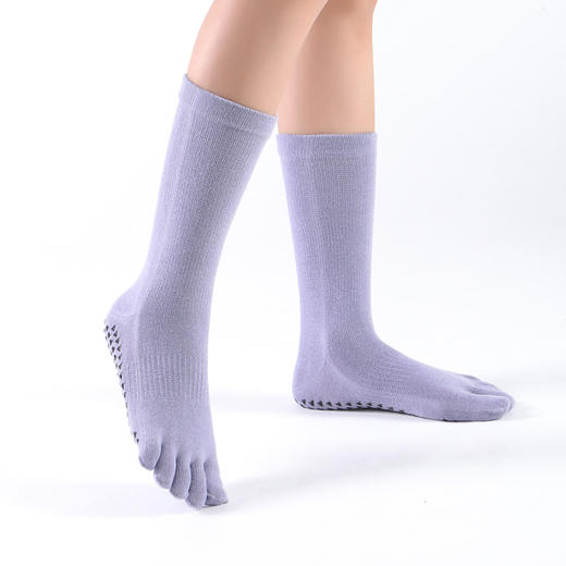 中筒橡筋微压秋冬新款五指袜女保暖止滑运动瑜伽袜吸汗透气小腿袜 商品图4