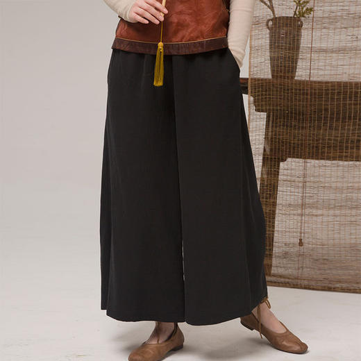 春夏女装新款桑蚕丝龟纹香云纱直筒宽松休闲裤R210175 商品图1