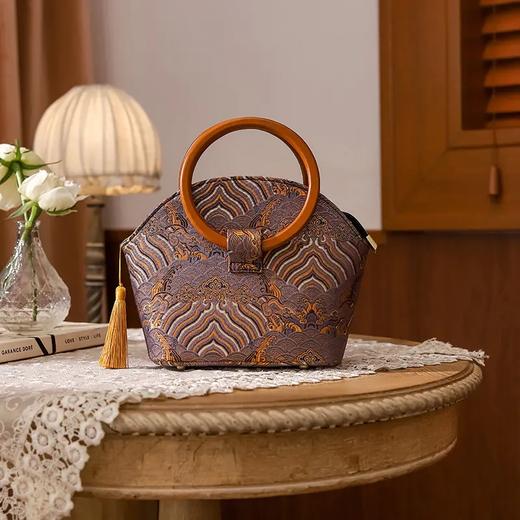 CY-手提包旗袍汉服古风包包 祥云印花拉链流苏手拎包 商品图1