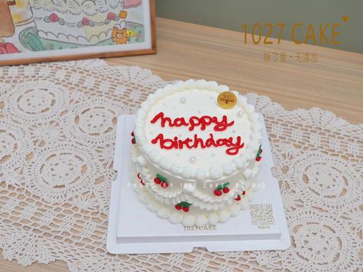1027CAKE |  奶油花 复古款 手绘樱桃 商品图0