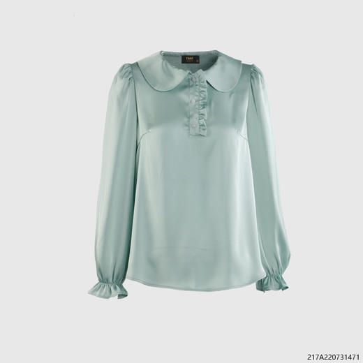 乖乖领荷叶袖衬衣 商品图0