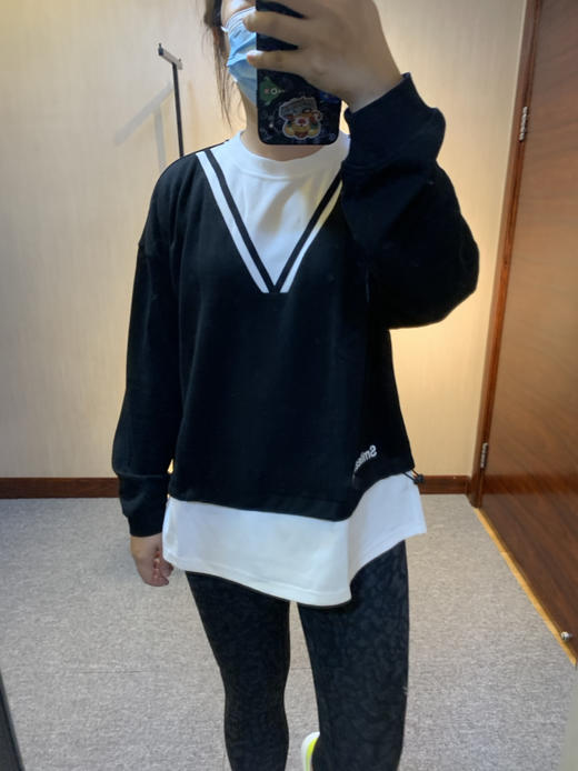 水淼2022秋新品假两件超显瘦假V领百搭针织衫爆款5125 商品图2