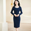 米思阳2026春季新款时尚气质纯色通勤OL连衣裙长袖修身裙子2471 商品缩略图0
