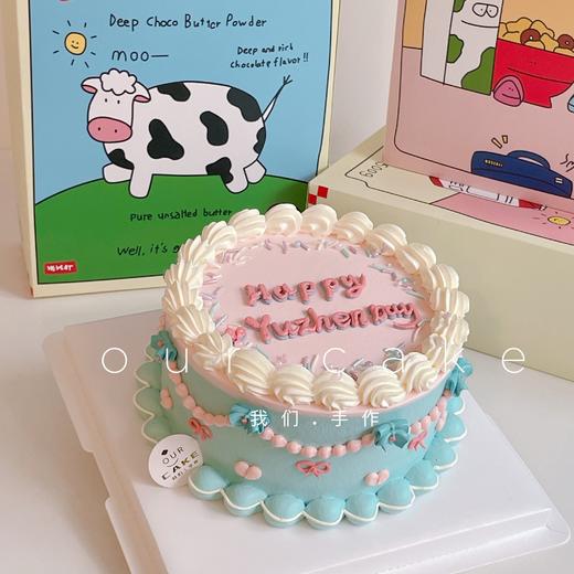 粉蓝简约复古蛋糕-低糖处理无添加 商品图2