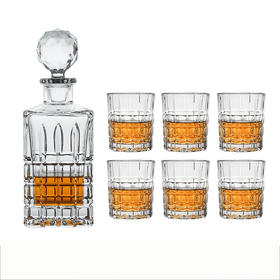 【特惠6折】捷克进口BOHEMIA外交官威士忌酒具套装一樽六杯