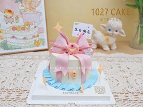 1027CAKE | 粉色翻糖蝴蝶结  美少女
