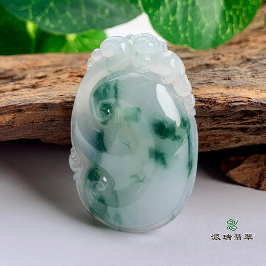 派瑞翡翠 翡翠挂件 糯种 飘蓝花 商品图0