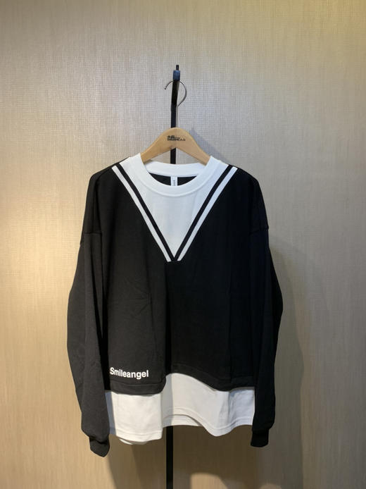 水淼2022秋新品假两件超显瘦假V领百搭针织衫爆款5125 商品图9