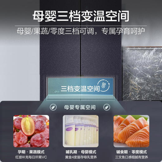 海尔409升一级能效变频超薄零距离嵌入式四开门多门冰箱风冷无霜净味 商品图3