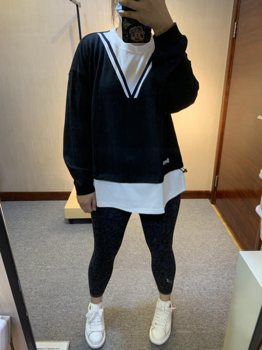 水淼2022秋新品假两件超显瘦假V领百搭针织衫爆款5125 商品图8