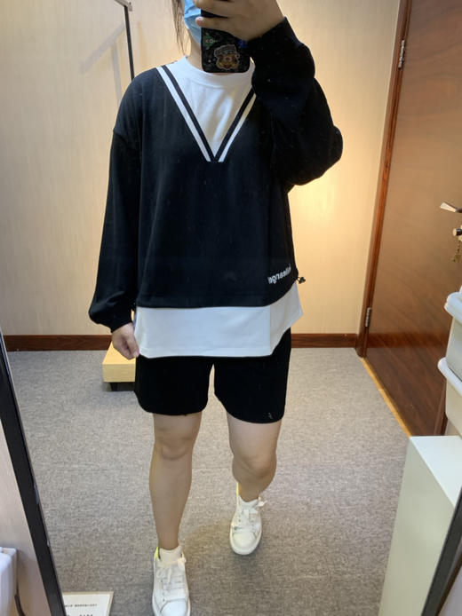 水淼2022秋新品假两件超显瘦假V领百搭针织衫爆款5125 商品图7