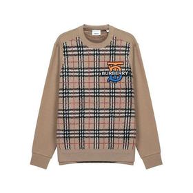 【国内现货】BURBERRY/博柏利 男卫衣 男款棉/山羊绒圆领长袖卫衣运动衫 803611