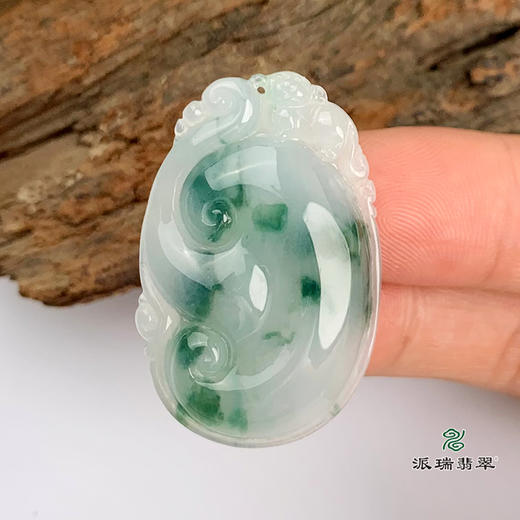 派瑞翡翠 翡翠挂件 糯种 飘蓝花 商品图2