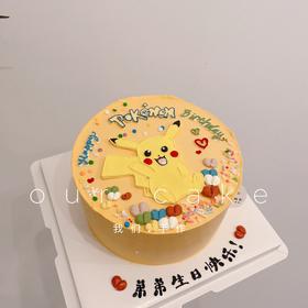神奇宝贝皮卡丘手绘蛋糕-低糖处理无添加