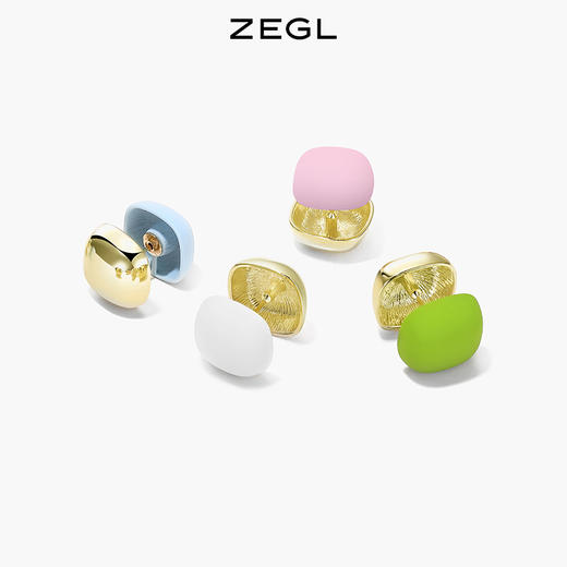 ZEGL纽扣小耳钉小众设计感耳环2022年新款潮925银针夏天气质耳饰 商品图0