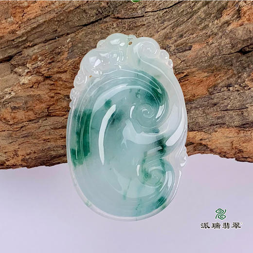 派瑞翡翠 翡翠挂件 糯种 飘蓝花 商品图4