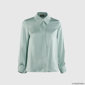 交错领设计款衬衣