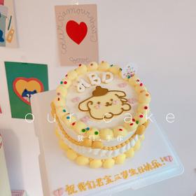 布丁狗卡通复古手绘蛋糕-低糖处理无添加