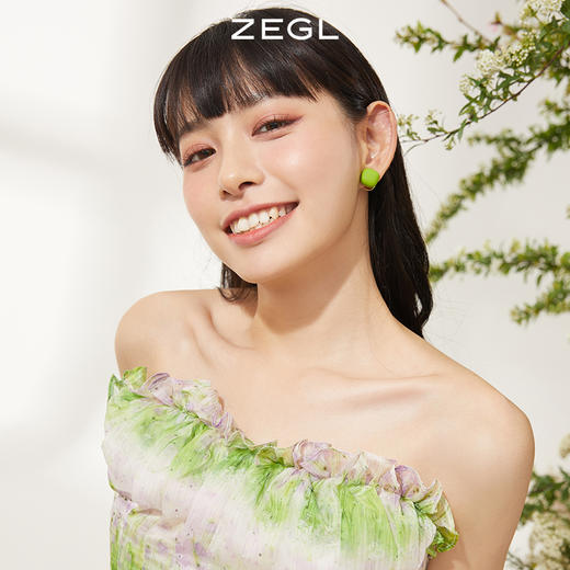 ZEGL纽扣小耳钉小众设计感耳环2022年新款潮925银针夏天气质耳饰 商品图1