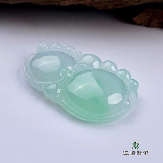 派瑞翡翠 翡翠挂件 糯种 飘绿花 商品图3