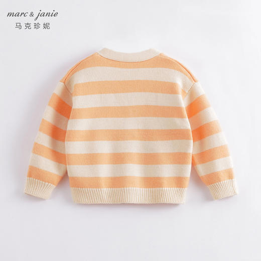 马克珍妮秋装新款 女童立体小花条纹针织开衫221383 商品图1