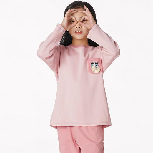 都市丽人眯雅佳好睡好眠童装棉质长袖套装双面无尘棉中家居服长袖睡衣JH29B1 商品图1