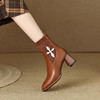 优雅百搭，新款粗跟飞织靴LD-6127 商品缩略图4