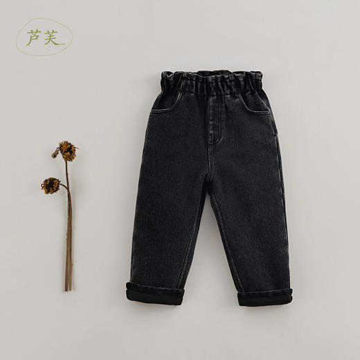 【马克珍妮 芦芙】秋装新款 女童花边腰牛仔萝卜裤221611 商品图1