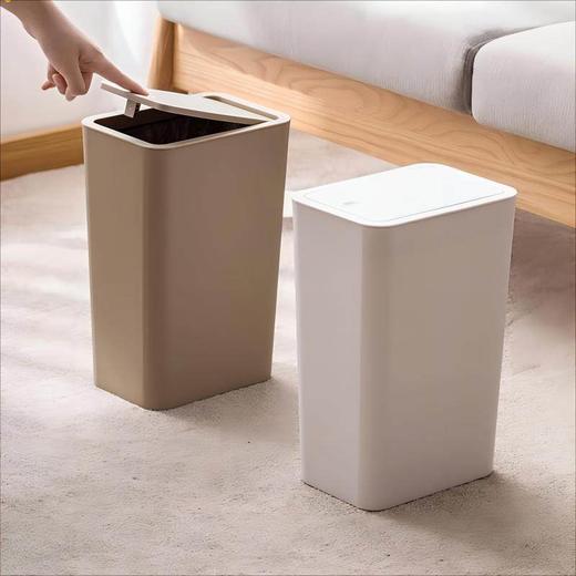 茶花弹盖式垃圾桶厕所卫生间翻盖夹缝家用带盖圾垃桶204001 商品图1