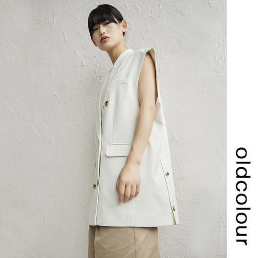 oldcolour高级感翻领西装马夹2022秋新款立体剪裁无袖气质外套女 商品图1