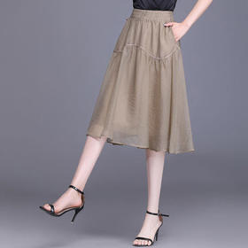 夏季半身裙女显瘦裙子2022新款高腰半裙中长款薄款a字纱裙