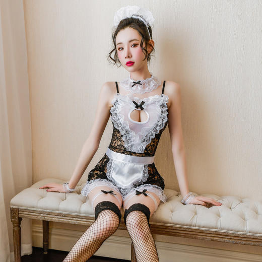 【娇羞小女仆】情趣内衣 制服 蕾丝 角色扮演 女仆 睡裙 套装 内衣 型号:7945 商品图3
