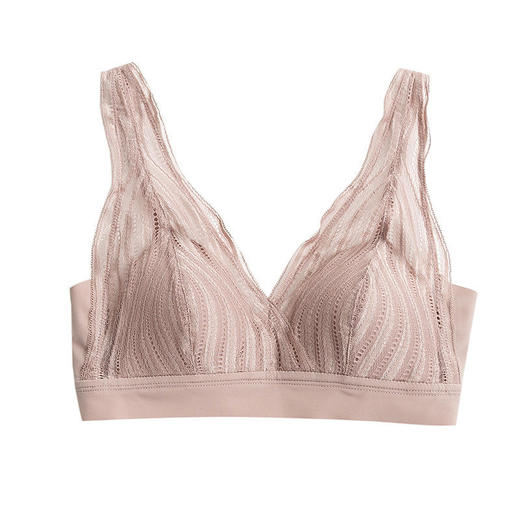 法式真丝文胸无钢圈，蕾丝性感小胸桑蚕丝内衣TG02S100 商品图4