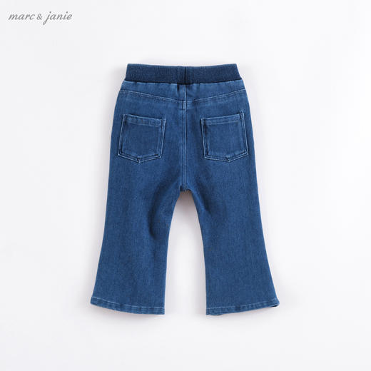 马克珍妮春 女童针织牛仔裤 儿童喇叭裤221558 商品图1