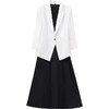 QYM-1122Q06新款时尚气质修身短款西装外套长款连衣裙两件套 商品缩略图5