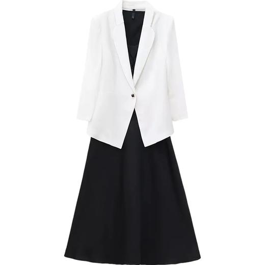 QYM-1122Q06新款时尚气质修身短款西装外套长款连衣裙两件套 商品图5