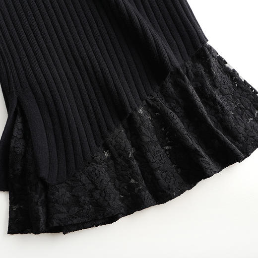 气质优雅，秋冬款纯色针织拼接蕾丝修身包臀半身裙MYX-20108 商品图3