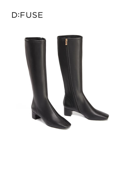 DFuse迪芙斯2022年新款方头弹力瘦瘦靴及膝靴长筒靴DF24117043 商品图2