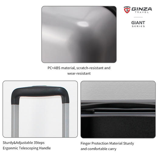 银座热销拉链箱9316-20/24/28三件套箱 商品图4