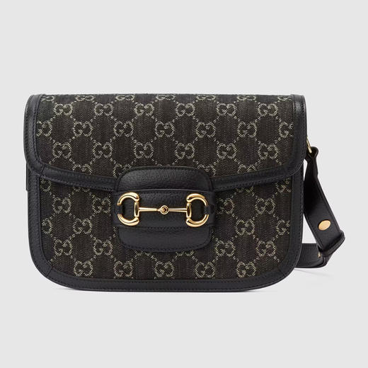 GUCCI 古驰 女士 GG 提花牛仔布 马衔扣1955系列 斜挎单肩包 混色 602204 UN3BG 1274 商品图0