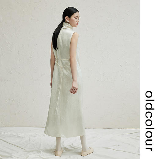 oldcolour白色简约连衣裙2022秋季新款法式气质高级感无袖长裙女 商品图2