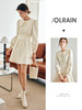 OLrain法式杏色连衣裙女早秋2022年新款气质名媛提花娃娃领裙子 商品缩略图0