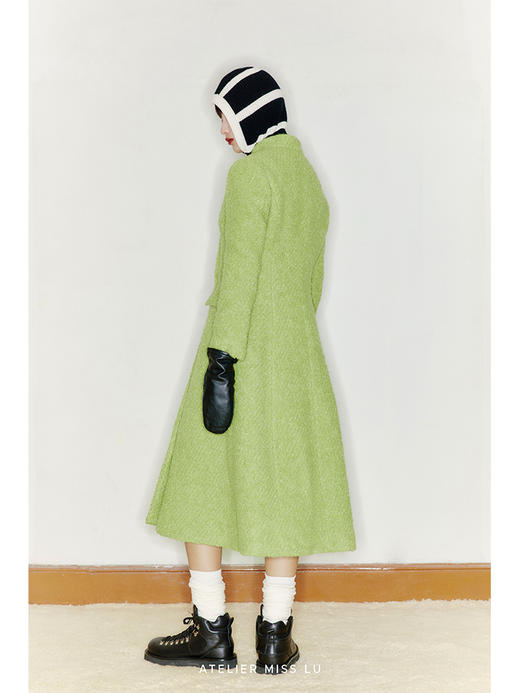 【绿野仙踪】天然绵羊毛圈圈绒立裁收腰长款大衣/22000007 商品图3