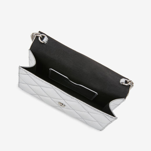 ALEXANDER MCQUEEN 亚历山大麦昆 女士金属感绗缝纳帕皮革 McQueen 涂鸦印花小号骷髅包 银色 613088 DYT43 1850 商品图3