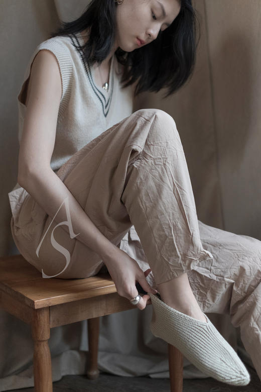 MHL 豆蔻绿色/黑色家居针织袜 商品图2