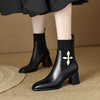 优雅百搭，新款粗跟飞织靴LD-6127 商品缩略图7