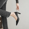 XYX-B65-1新款时尚气质方头粗跟浅口高跟鞋 商品缩略图1