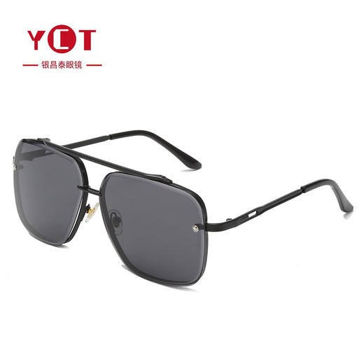 YCT2731新款新款潮流时尚方框钻石切边双梁太阳镜 商品图5