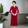 醋酸2022秋季新款婚礼女高贵喜婆婆服装婚宴礼服连衣裙HYX-22-098 商品缩略图0